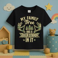My Family Tree Has A Deer Stand In It Camo Hunting Vintage Toddler T-Shirt