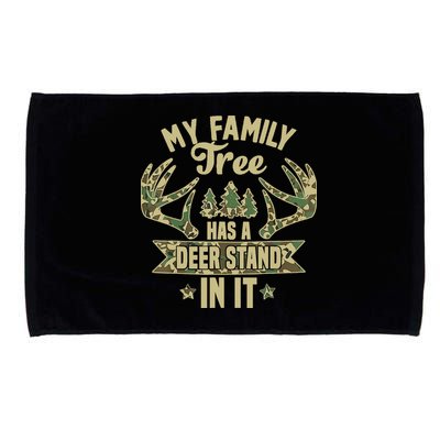 My Family Tree Has A Deer Stand In It Camo Hunting Vintage Microfiber Hand Towel