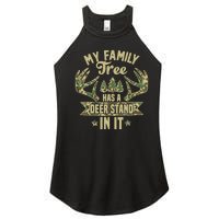 My Family Tree Has A Deer Stand In It Camo Hunting Vintage Women's Perfect Tri Rocker Tank