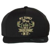 My Family Tree Has A Deer Stand In It Camo Hunting Vintage Wool Snapback Cap