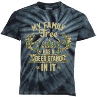 My Family Tree Has A Deer Stand In It Camo Hunting Vintage Kids Tie-Dye T-Shirt