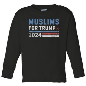 Muslims For Trump 2024 Toddler Long Sleeve Shirt