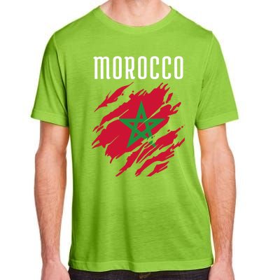 Moroccan Flag To Support Morocco Gift Moroccan Soccer Fans Great Gift Adult ChromaSoft Performance T-Shirt