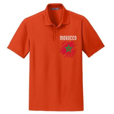 Moroccan Flag To Support Morocco Gift Moroccan Soccer Fans Great Gift Dry Zone Grid Polo