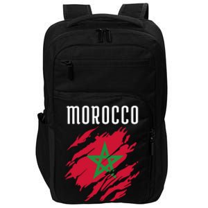 Moroccan Flag To Support Morocco Gift Moroccan Soccer Fans Great Gift Impact Tech Backpack