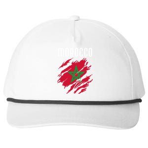 Moroccan Flag To Support Morocco Gift Moroccan Soccer Fans Great Gift Snapback Five-Panel Rope Hat