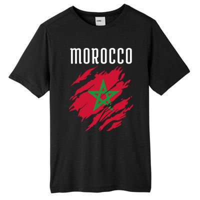 Moroccan Flag To Support Morocco Gift Moroccan Soccer Fans Great Gift Tall Fusion ChromaSoft Performance T-Shirt