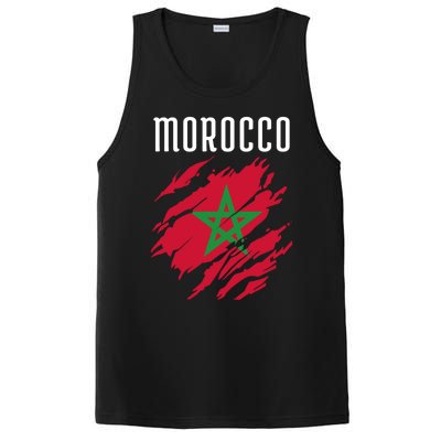 Moroccan Flag To Support Morocco Gift Moroccan Soccer Fans Great Gift PosiCharge Competitor Tank