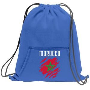 Moroccan Flag To Support Morocco Gift Moroccan Soccer Fans Great Gift Sweatshirt Cinch Pack Bag