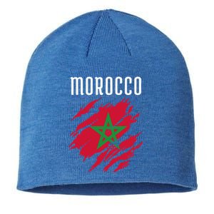 Moroccan Flag To Support Morocco Gift Moroccan Soccer Fans Great Gift Sustainable Beanie