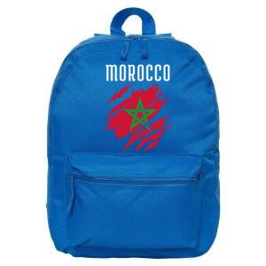 Moroccan Flag To Support Morocco Gift Moroccan Soccer Fans Great Gift 16 in Basic Backpack