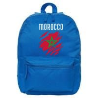 Moroccan Flag To Support Morocco Gift Moroccan Soccer Fans Great Gift 16 in Basic Backpack