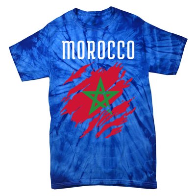 Moroccan Flag To Support Morocco Gift Moroccan Soccer Fans Great Gift Tie-Dye T-Shirt