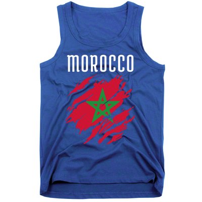 Moroccan Flag To Support Morocco Gift Moroccan Soccer Fans Great Gift Tank Top