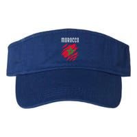 Moroccan Flag To Support Morocco Gift Moroccan Soccer Fans Great Gift Valucap Bio-Washed Visor