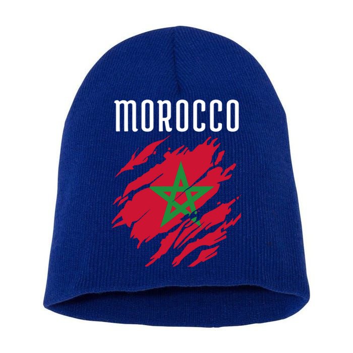 Moroccan Flag To Support Morocco Gift Moroccan Soccer Fans Great Gift Short Acrylic Beanie