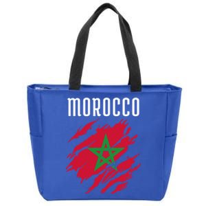 Moroccan Flag To Support Morocco Gift Moroccan Soccer Fans Great Gift Zip Tote Bag