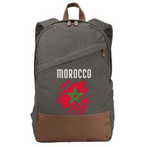 Moroccan Flag To Support Morocco Gift Moroccan Soccer Fans Great Gift Cotton Canvas Backpack