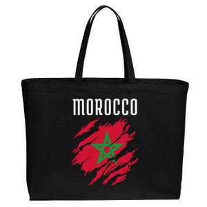 Moroccan Flag To Support Morocco Gift Moroccan Soccer Fans Great Gift Cotton Canvas Jumbo Tote