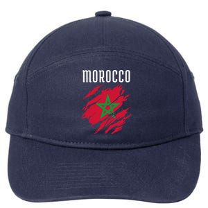 Moroccan Flag To Support Morocco Gift Moroccan Soccer Fans Great Gift 7-Panel Snapback Hat