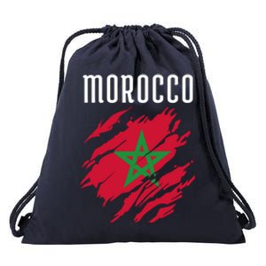 Moroccan Flag To Support Morocco Gift Moroccan Soccer Fans Great Gift Drawstring Bag