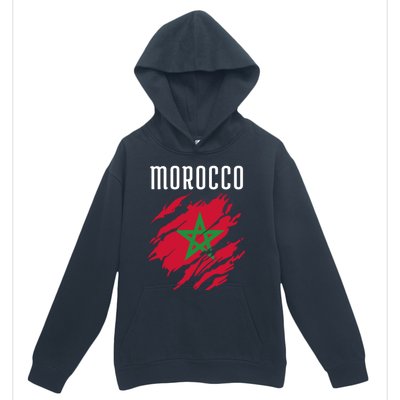 Moroccan Flag To Support Morocco Gift Moroccan Soccer Fans Great Gift Urban Pullover Hoodie