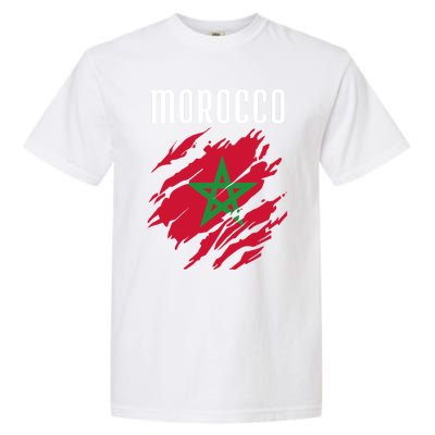 Moroccan Flag To Support Morocco Gift Moroccan Soccer Fans Great Gift Garment-Dyed Heavyweight T-Shirt