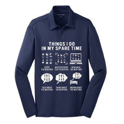 Meteorologist Funny Things I Do In My Spare Time Weatherman Silk Touch Performance Long Sleeve Polo