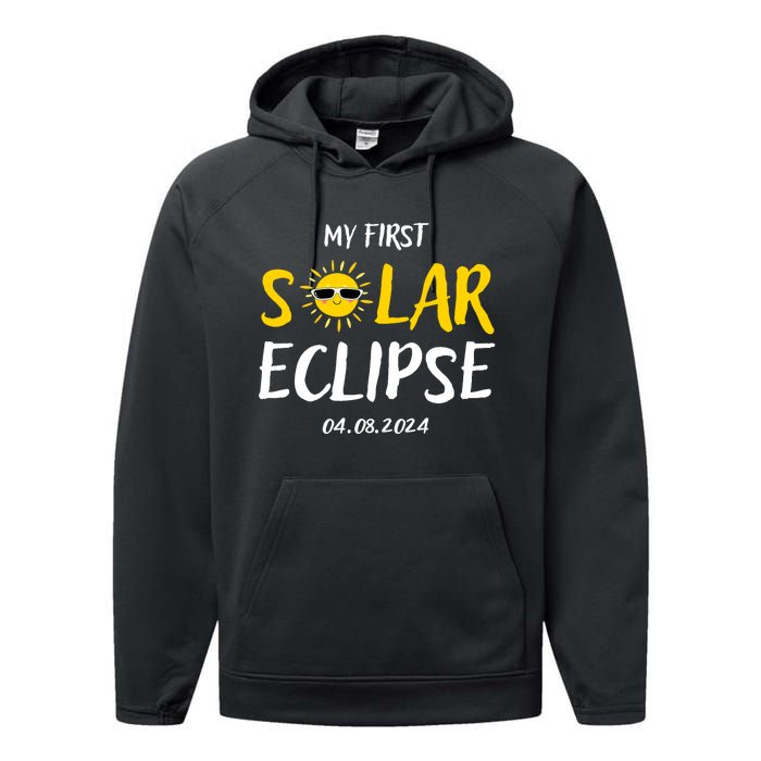 My First Total Solar Eclipse April 8th Performance Fleece Hoodie