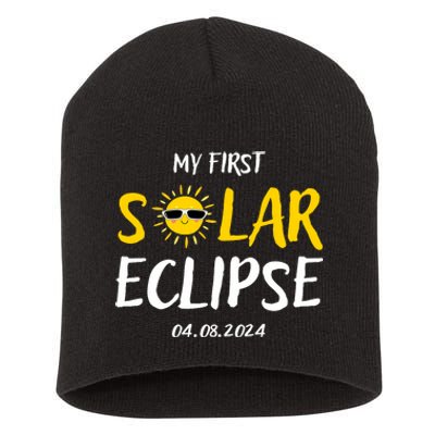 My First Total Solar Eclipse April 8th Short Acrylic Beanie