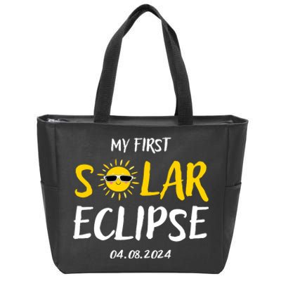 My First Total Solar Eclipse April 8th Zip Tote Bag