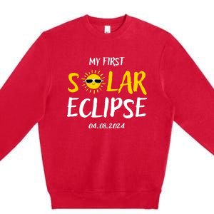 My First Total Solar Eclipse April 8th Premium Crewneck Sweatshirt