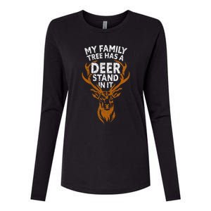 My Family Tree Has A Deer Stand In It Funny Womens Cotton Relaxed Long Sleeve T-Shirt