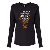 My Family Tree Has A Deer Stand In It Funny Womens Cotton Relaxed Long Sleeve T-Shirt