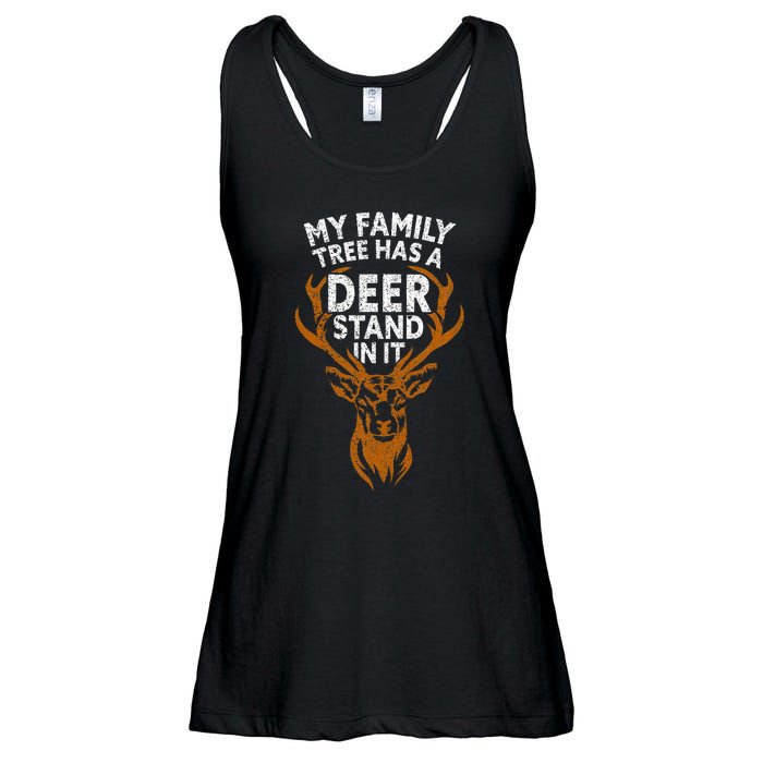 My Family Tree Has A Deer Stand In It Funny Ladies Essential Flowy Tank