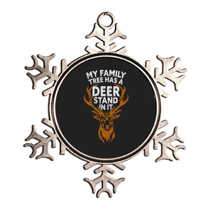 My Family Tree Has A Deer Stand In It Funny Metallic Star Ornament