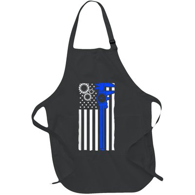 Machinist Flag Tools CNC Machine Operator Machining Full-Length Apron With Pockets