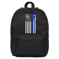 Machinist Flag Tools CNC Machine Operator Machining 16 in Basic Backpack