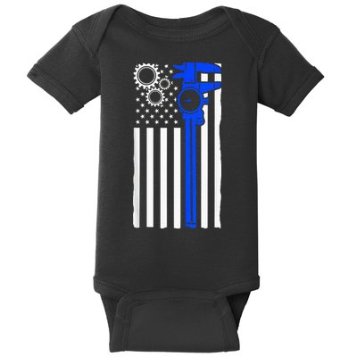 Machinist Flag Tools CNC Machine Operator Machining Baby Bodysuit