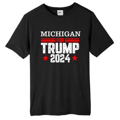 Michigan For Trump 2024 Tall Fusion ChromaSoft Performance T-Shirt