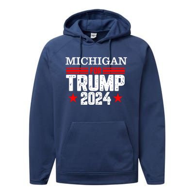 Michigan For Trump 2024 Performance Fleece Hoodie