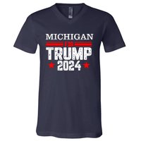 Michigan For Trump 2024 V-Neck T-Shirt