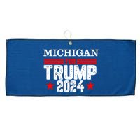 Michigan For Trump 2024 Large Microfiber Waffle Golf Towel