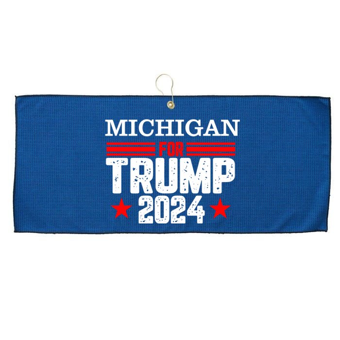 Michigan For Trump 2024 Large Microfiber Waffle Golf Towel