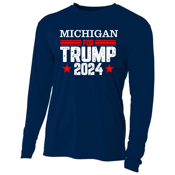 Michigan For Trump 2024 Cooling Performance Long Sleeve Crew