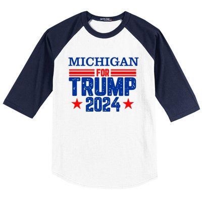 Michigan For Trump 2024 Baseball Sleeve Shirt