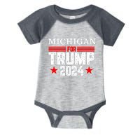 Michigan For Trump 2024 Infant Baby Jersey Bodysuit