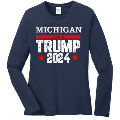 Michigan For Trump 2024 Ladies Long Sleeve Shirt