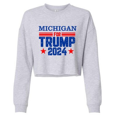 Michigan For Trump 2024 Cropped Pullover Crew