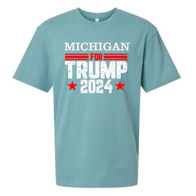 Michigan For Trump 2024 Sueded Cloud Jersey T-Shirt